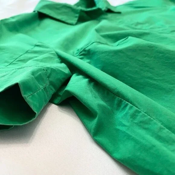 MARINA RINALDI SPORT GREEN COTTON-POPLIN DRESS - 16 - Picture 7 of 9